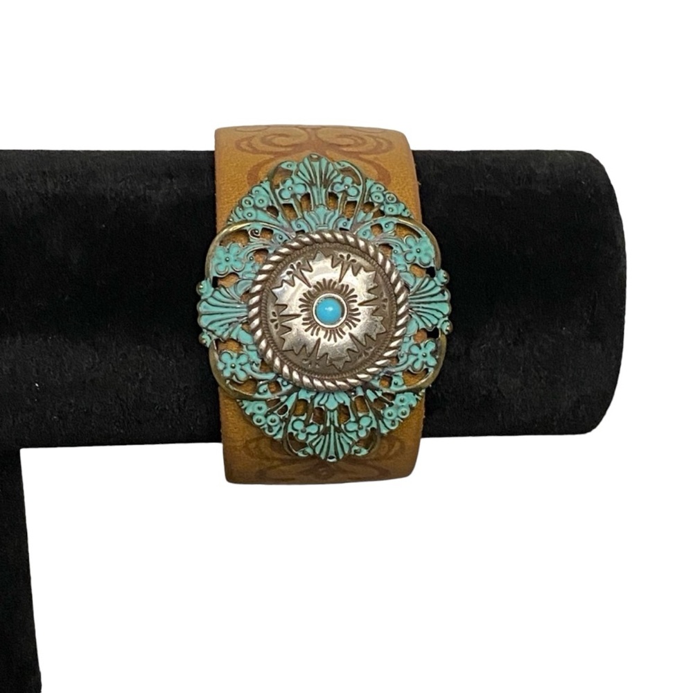 Western Boho Genuine Leather Cuff Bracelet
